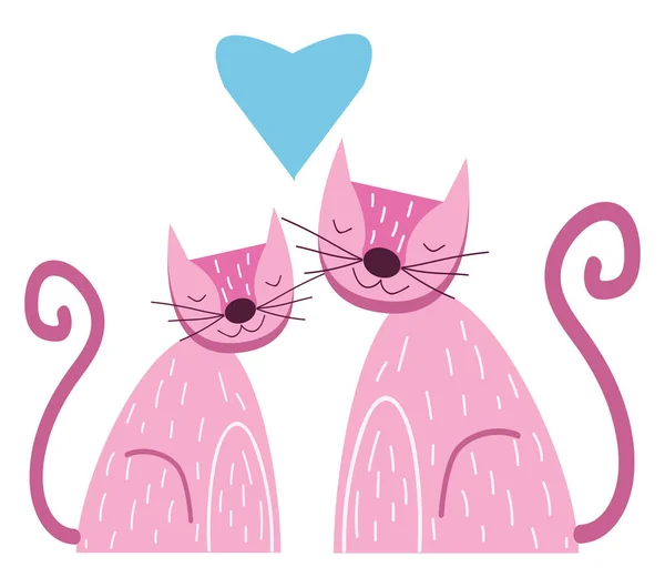 Gatos enamorados, vector o ilustración en color . — Vector de stock