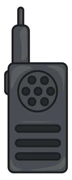 Siyah walkie talkie, vektör veya renk illüstrasyon. — Stok Vektör