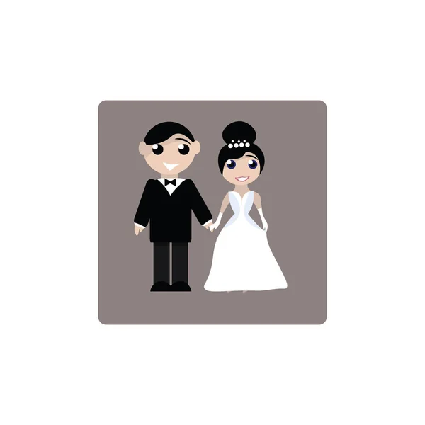 Imagem de noiva e noivo, ilustração, vetor em branco backgr — Vetor de Stock