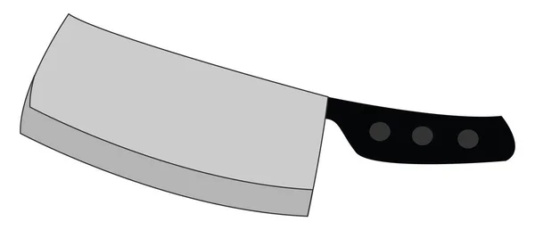 Big silver knife, illustration, vector on white background. — Stock Vector
