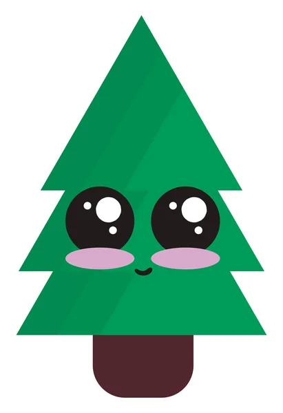 Aranyos karácsonyfa, illusztráció, vektor fehér háttérben. — Stock Vector