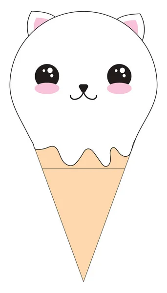 Kat icecream, illustratie, vector op witte achtergrond. — Stockvector