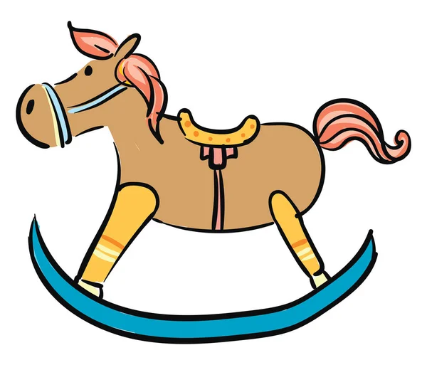 A toy rocking horse, vector or color illustration. — Stock Vector