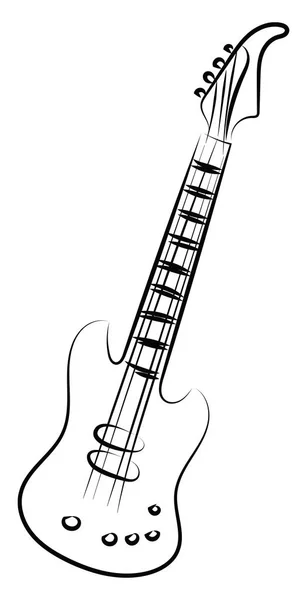 Gitarr med strängar, illustration, vektor på vit bakgrund. — Stock vektor