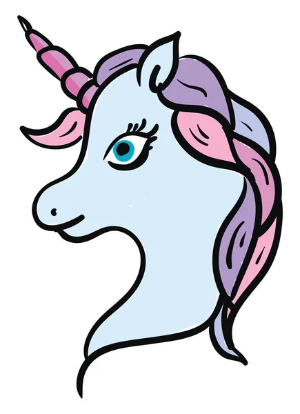 Blue unicorn, vektor atau ilustrasi warna . - Stok Vektor