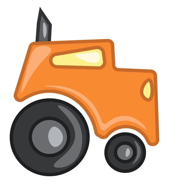 Un tractor naranja, vector o ilustración en color . — Vector de stock