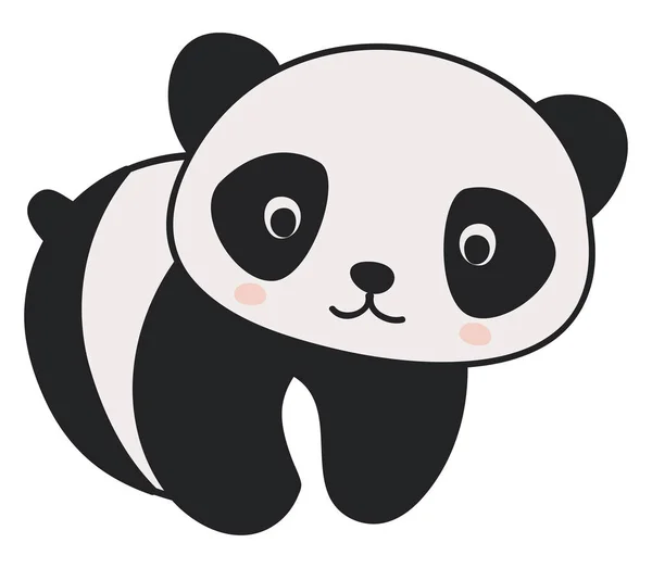 Carino baby panda, illustrazione, vettore su sfondo bianco . — Vettoriale Stock