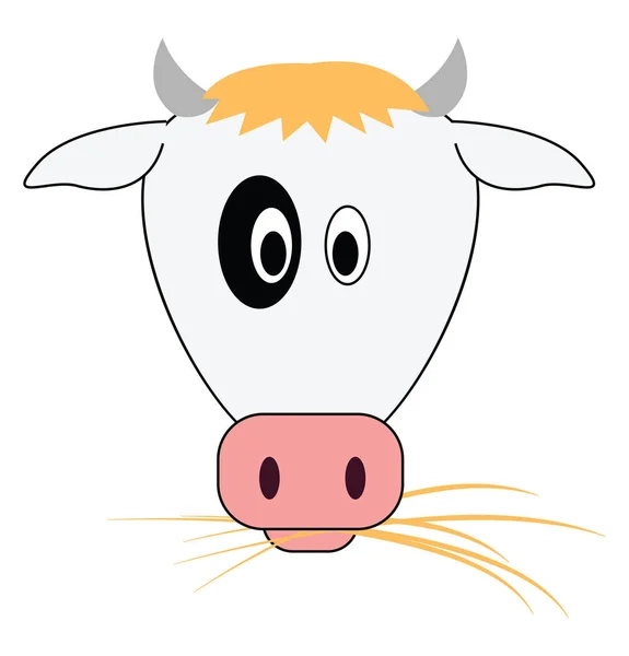 Mucca che mangia erba, illustrazione, vettore su sfondo bianco . — Vettoriale Stock