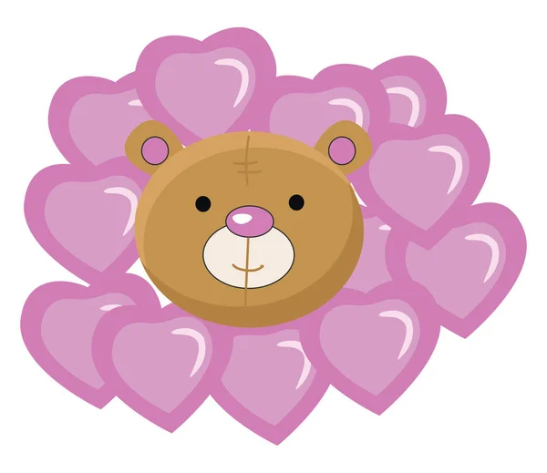 Valentine Bear, vektor eller färg illustration. — Stock vektor