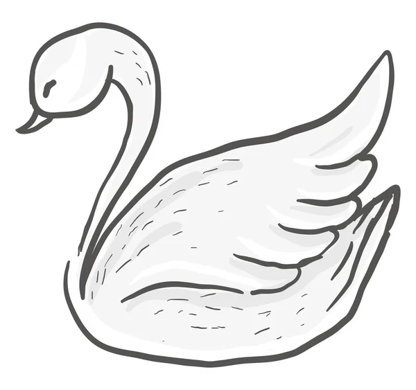 Schöner Schwan, Illustration, Vektor auf weißem Hintergrund. — Stockvektor