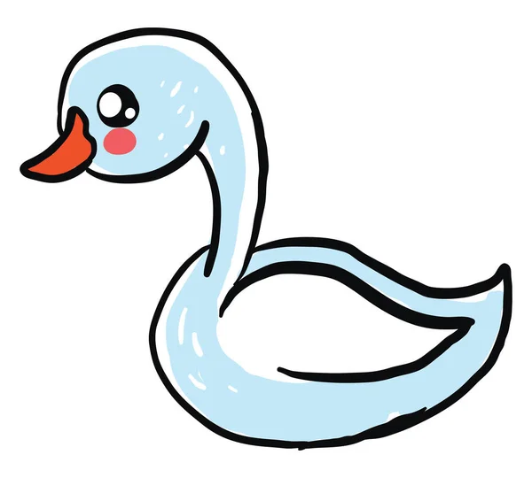 Söt baby Swan, illustration, vektor på vit bakgrund. — Stock vektor