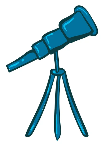 Big blue telescope, illustration, vector on white background. — Stock Vector