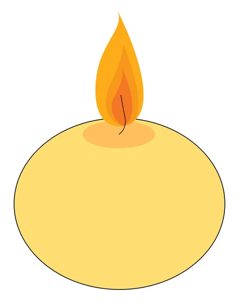 Round candle, illustration, vector on white background. — Stock Vector