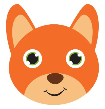 Mutlu tilki, illüstrasyon, beyaz arka plan vektör.