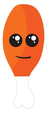 Gözleri ile Sevimli kızarmış tavuk, illüstrasyon, beyaz sırt vektör