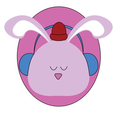 Bunny kulaklık, illüstrasyon, beyaz backgrou vektör giyiyor