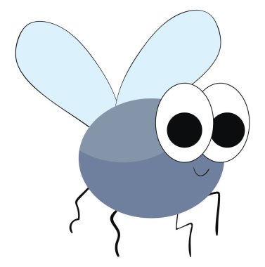 Gri sinek, illüstrasyon, beyaz arka plan üzerinde vektör.