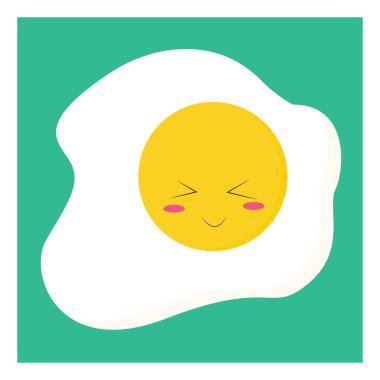 Sevimli yumurta, illüstrasyon, beyaz arka planda vektör..