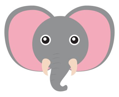Şirin küçük fil, illüstrasyon, beyaz arka planda vektör..