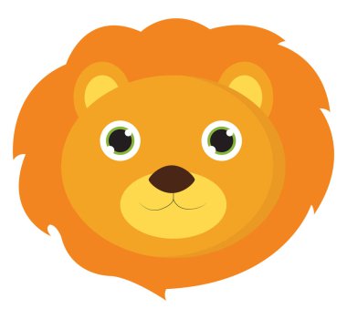 şirin aslan, illüstrasyon, beyaz arkaplanda vektör.