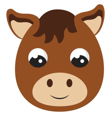 Sevimli küçük at, illüstrasyon, beyaz arka plan vektör.