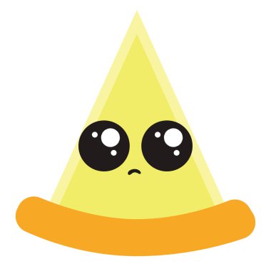 Sevimli boş pizza kesim, illüstrasyon, beyaz arka plan vektör.