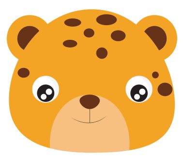 Sevimli bebek leopar, illüstrasyon, beyaz arka plan vektör.