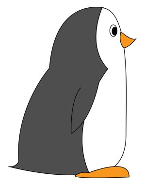 Küçük Penguen, illüstrasyon, beyaz arkaplan üzerindeki vektör.
