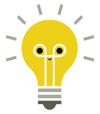 Gözleri, illüstrasyon, beyaz arka plan üzerinde vektör ile ampul.