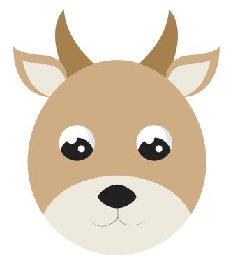 Sevimli keçi, illüstrasyon, beyaz arka plan vektör.