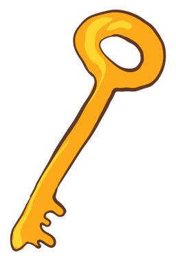 Altın anahtar, illüstrasyon, beyaz arka plan üzerinde vektör.