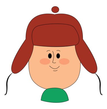 Sevimli çocuk bir Rus şapka, illüstrasyon, beyaz ba vektör giyen