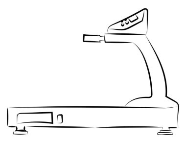 Elektrikli koşu pisti, illüstrasyon, beyaz arka plan üzerinde vektör