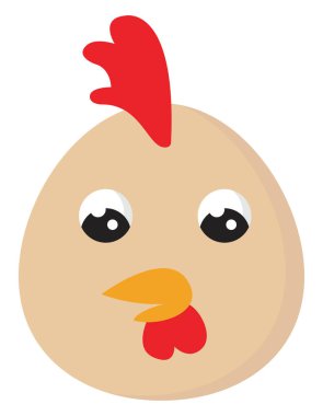 Sevimli horoz, illüstrasyon, beyaz arka plan vektör.