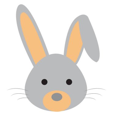 Sevimli küçük tavşan, illüstrasyon, beyaz arka plan vektör.