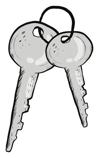 A pair of keys, illustration, vector on white background. — Stock Vector
