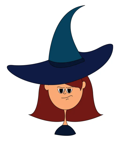 Девушка в шляпе ведьмы, иллюстрация, вектор на белом фоне . — стоковый вектор