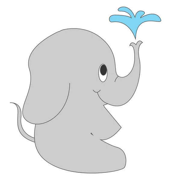 행복한 작은 코끼리, 삽화, 흰색 배경에 벡터. — 스톡 벡터