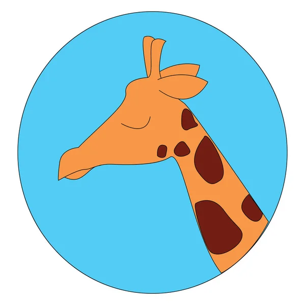 Girafa adormecida, ilustração, vetor sobre fundo branco . — Vetor de Stock