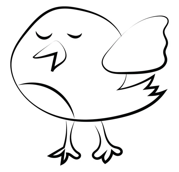 Singing bird sketch, illustration, vector on white background. — Stock Vector