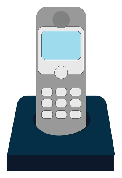 Thuis telefoon op basis, illustratie, vector op witte achtergrond. — Stockvector