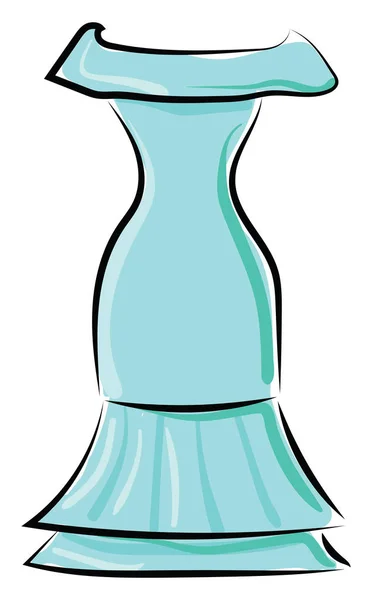 Blauwe vrouw jurk, illustratie, vector op witte achtergrond. — Stockvector