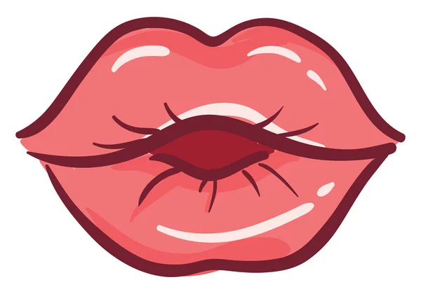 Besos labios rojos, ilustración, vector sobre fondo blanco . — Vector de stock