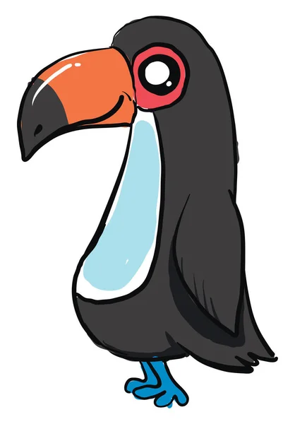Oiseau toucan heureux, illustration, vecteur sur fond blanc . — Image vectorielle