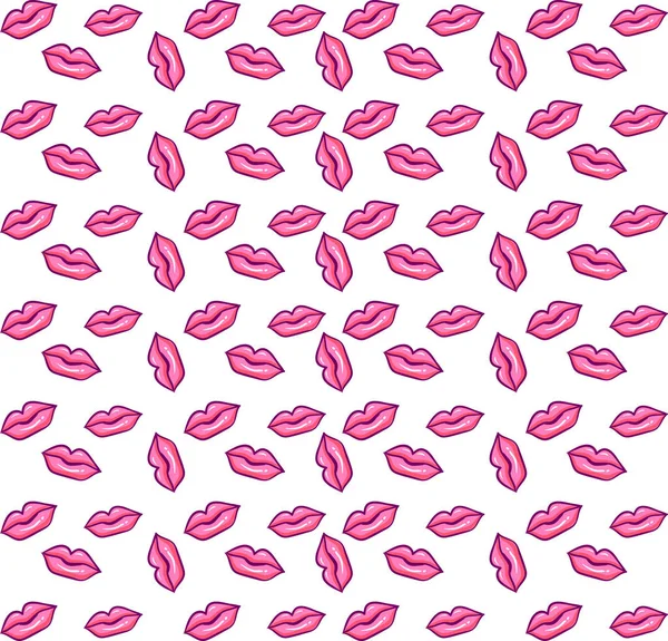 Um monte de lábios cor-de-rosa, ilustração, vetor sobre fundo branco . —  Vetores de Stock
