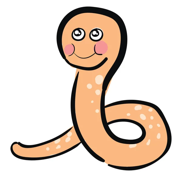 Worm gordinha bonito, ilustração, vetor no fundo branco . — Vetor de Stock