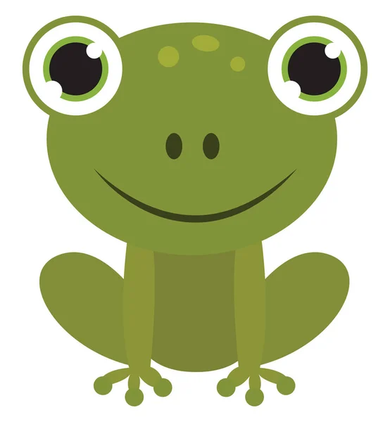 Симпатична зелена жаба, ілюстрація, вектор на білому тлі . — стоковий вектор