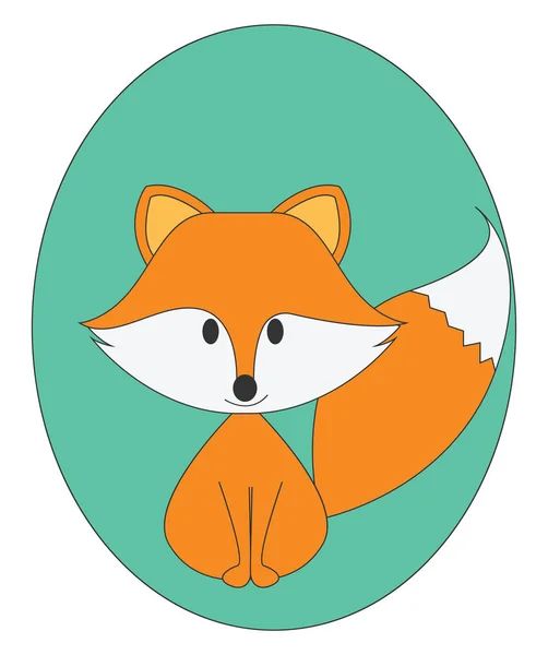 Cute little fox, illustration, vector on white background. — Stock Vector