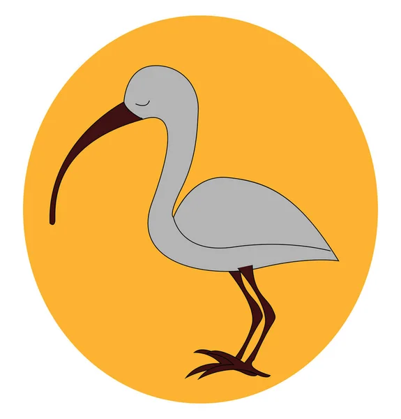 Sad ibis, illustration, vector on white background. — Stock Vector