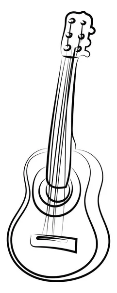 Gitar akustik, ilustrasi, vektor pada latar belakang putih. - Stok Vektor